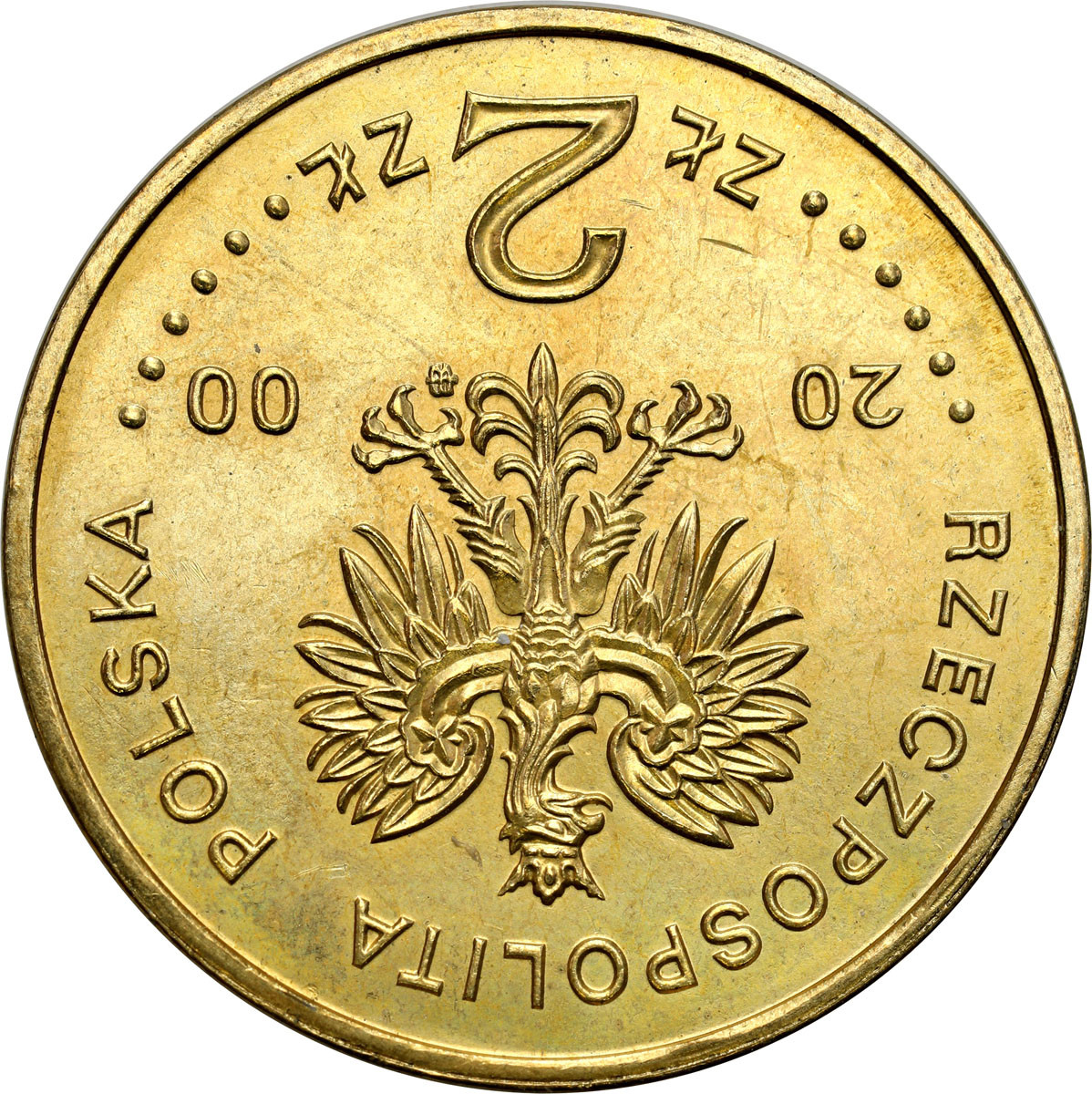 II RP. 2 złote 2000 – Jan II Kazimierz – ODWROTKA